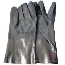 Длинные манжеты NMSAFETY покрынная PVC черный рабочие перчатки